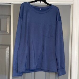 Blue Long Sleeve Top with chest pocket Size Large